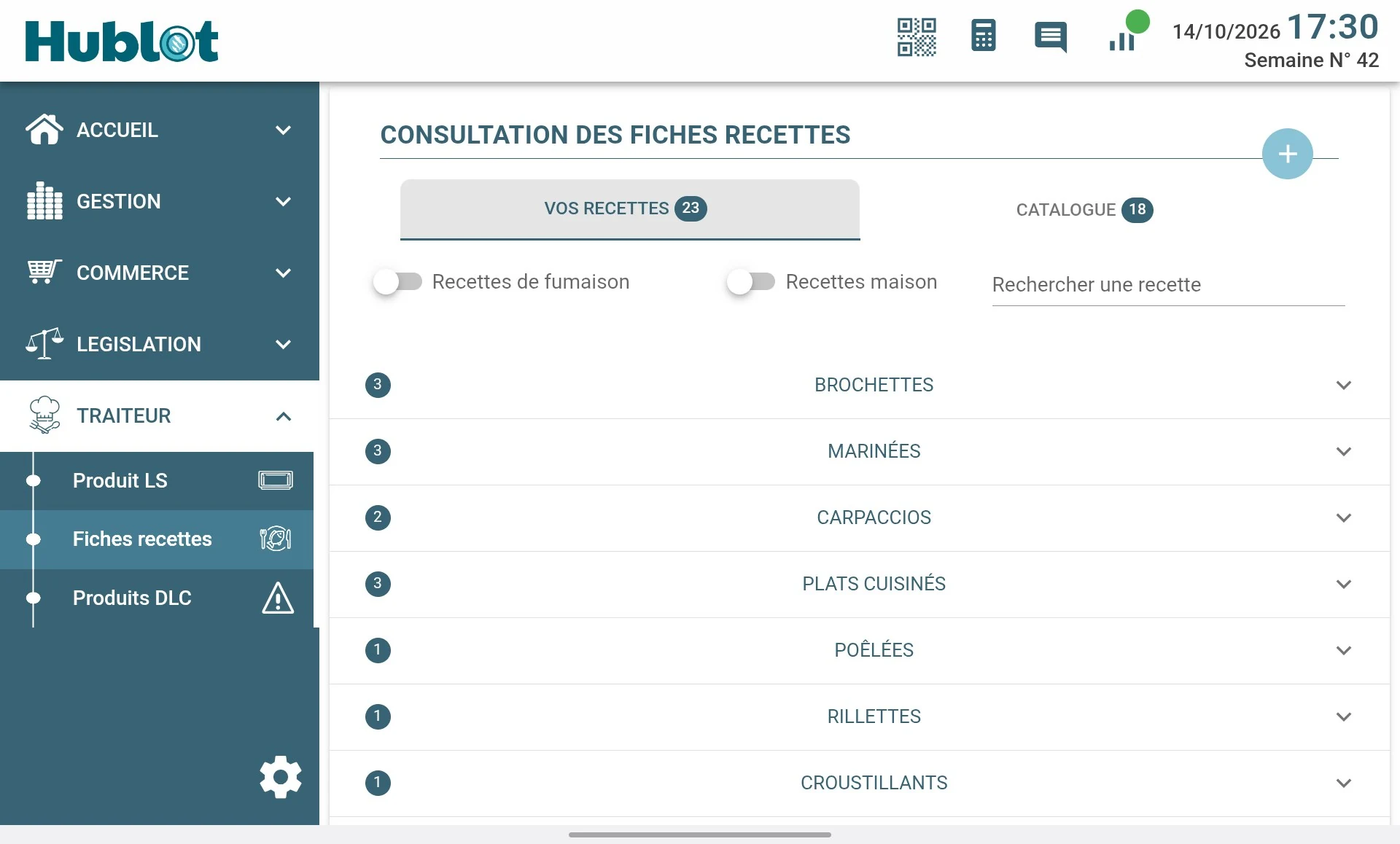 Vos fiches recettes centralisées